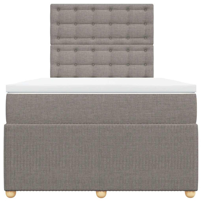 Pat box spring cu saltea, taupe, 120x190 cm material textil WALTI