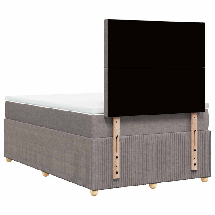 Pat box spring cu saltea, taupe, 120x190 cm material textil WALTI
