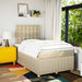Pat continental cu saltea, crem, 120x190 cm, textil - WALTI WALTI