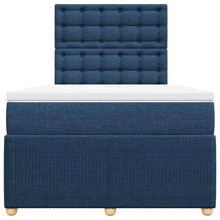 Pat box spring cu saltea, albastru, 120x190 cm, material textil - WALTI WALTI