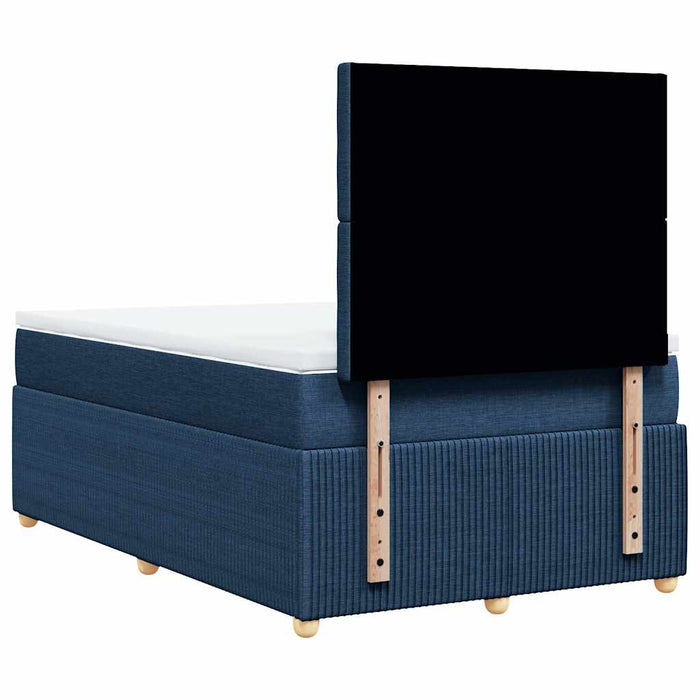 Pat box spring cu saltea, albastru, 120x190 cm, material textil - WALTI WALTI