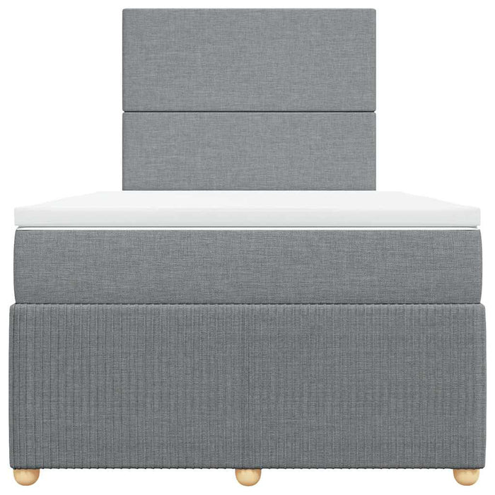 Pat continental cu saltea, gri deschis, 120x200 cm, textil - WALTI WALTI