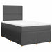 Pat box spring cu saltea, gri închis, 120x200 cm, textil - WALTI WALTI