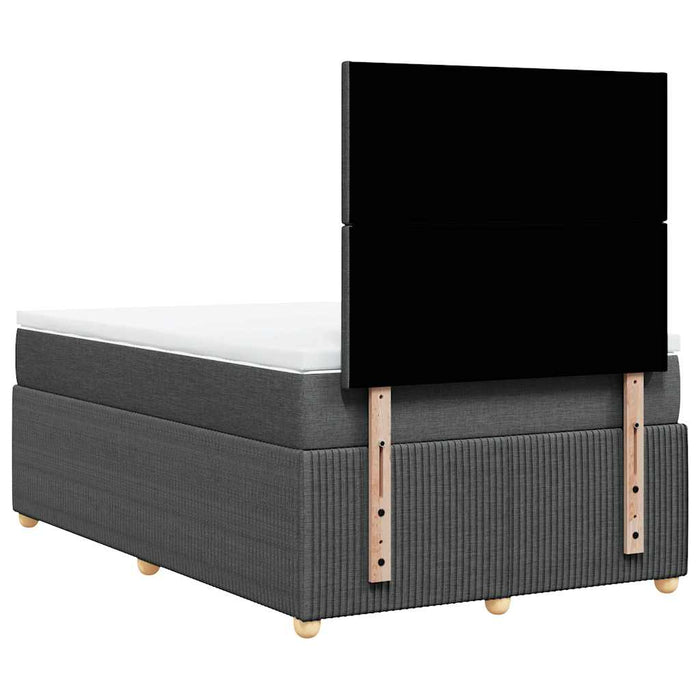 Pat box spring cu saltea, gri închis, 120x200 cm, textil - WALTI WALTI