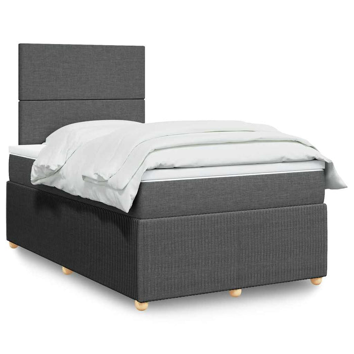 Pat box spring cu saltea, gri închis, 120x200 cm, textil - WALTI WALTI