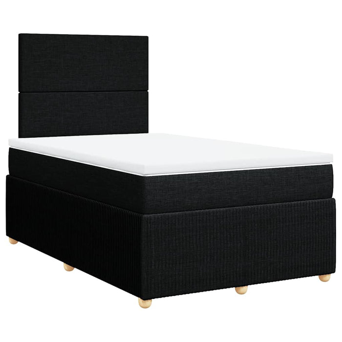 Pat box spring cu saltea, negru, 120x200 cm, textil - WALTI WALTI