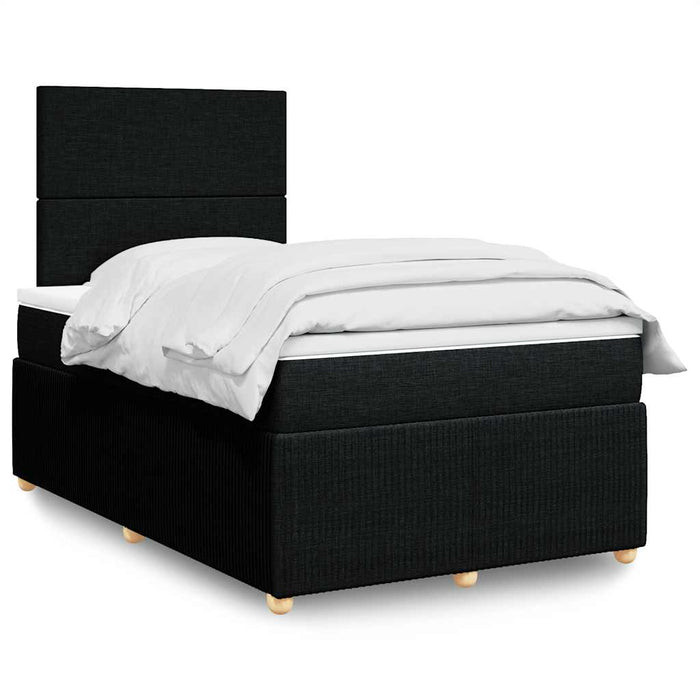 Pat box spring cu saltea, negru, 120x200 cm, textil - WALTI WALTI