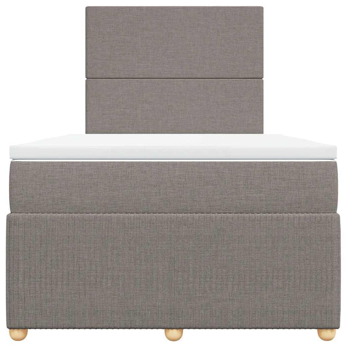 Pat box spring cu saltea, gri taupe, 120x200 cm, textil - WALTI WALTI