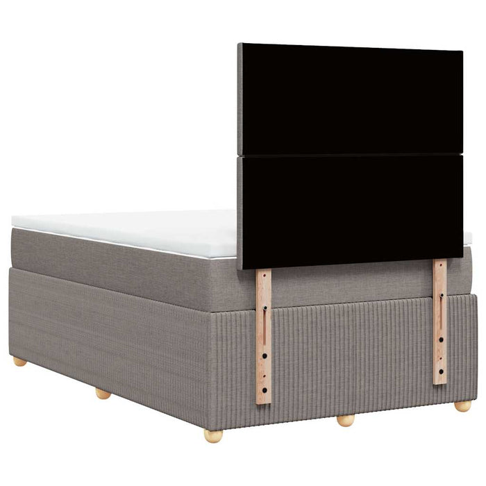 Pat box spring cu saltea, gri taupe, 120x200 cm, textil - WALTI WALTI