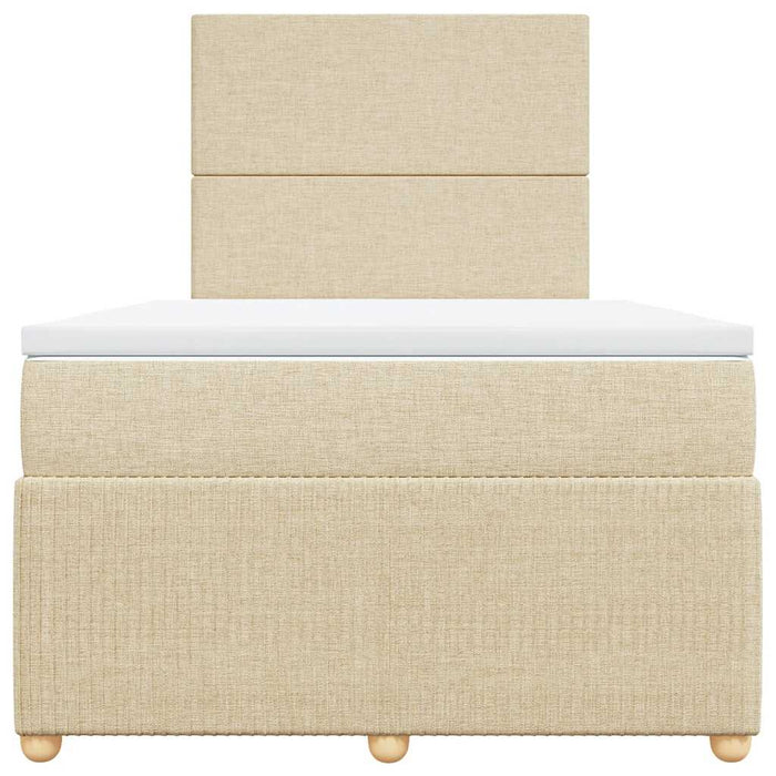 Pat box spring cu saltea, crem, 120x200 cm, textil - WALTI WALTI