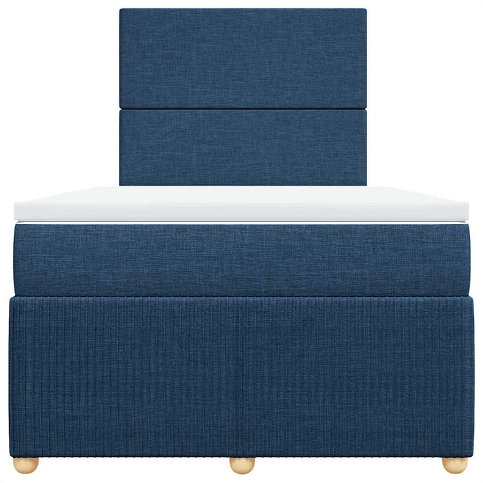 Pat box spring cu saltea, albastru, 120x200 cm, textil - WALTI WALTI