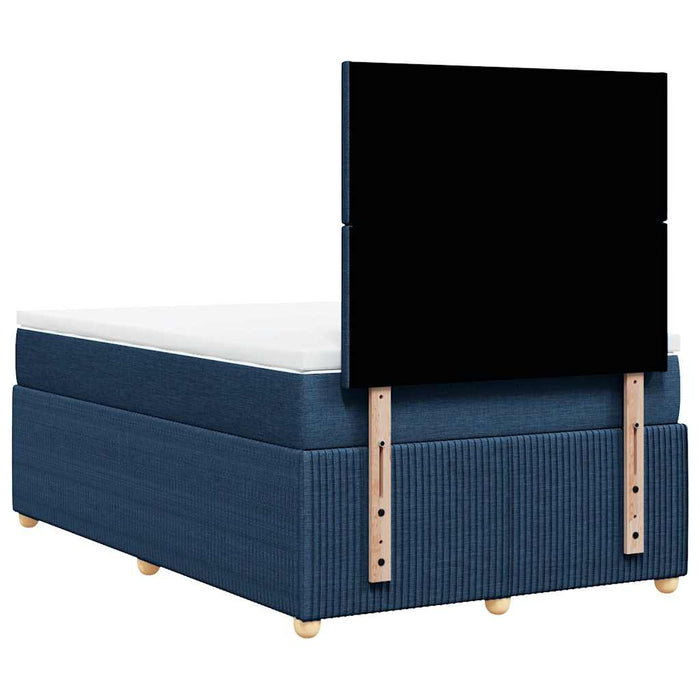 Pat box spring cu saltea, albastru, 120x200 cm, textil - WALTI WALTI