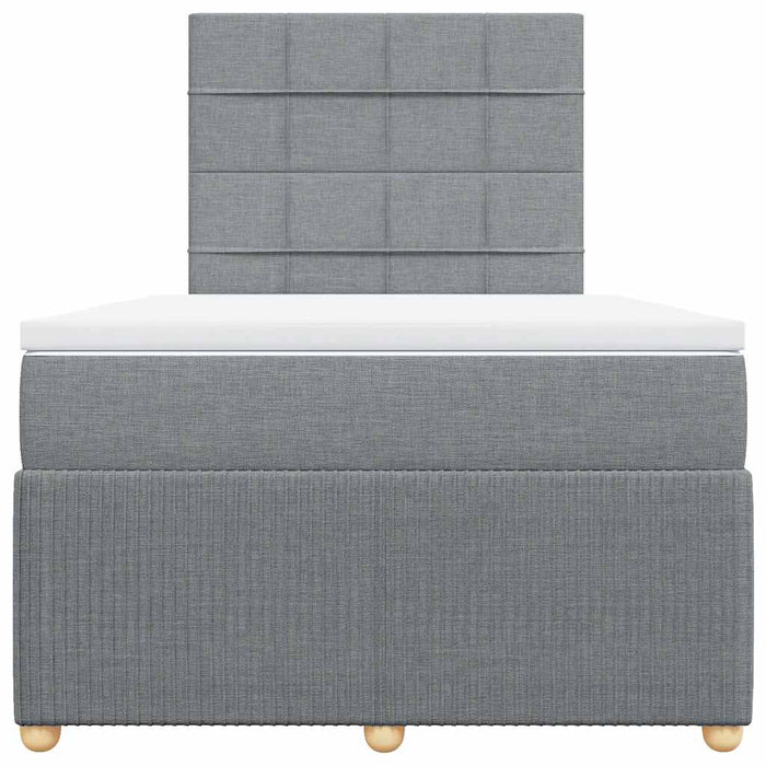 Pat continental cu saltea, gri deschis, 120x200 cm, textil - WALTI WALTI