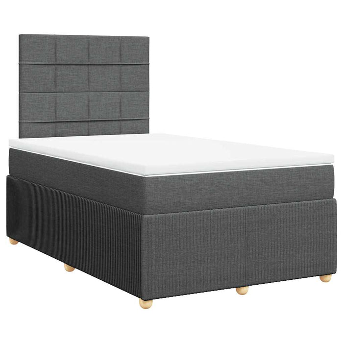 Pat box spring cu saltea, gri închis, 120x200 cm, textil - WALTI WALTI