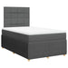 Pat box spring cu saltea, gri închis, 120x200 cm, textil - WALTI WALTI