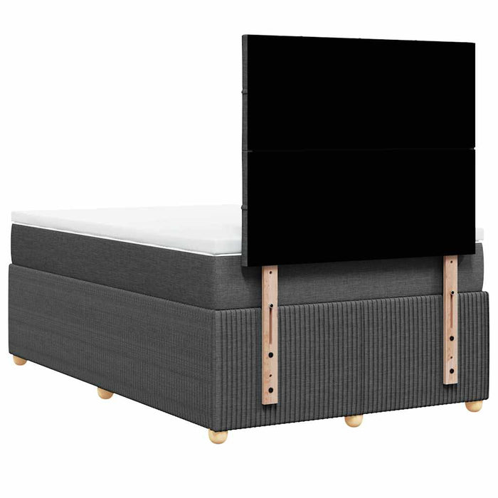Pat box spring cu saltea, gri închis, 120x200 cm, textil - WALTI WALTI