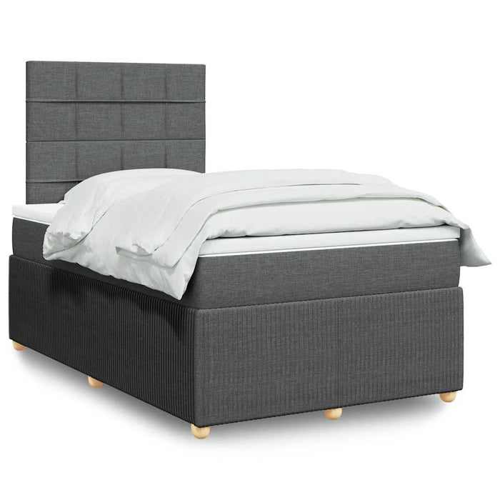 Pat box spring cu saltea, gri închis, 120x200 cm, textil - WALTI WALTI