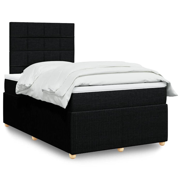 Pat box spring cu saltea, negru, 120x200 cm, textil - WALTI WALTI