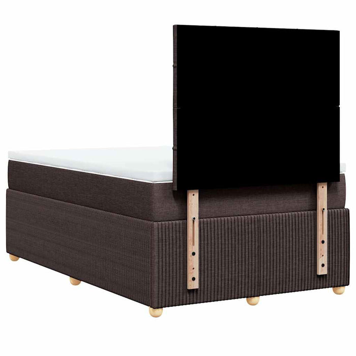 Pat box spring cu saltea, maro închis, 120x200 cm, textil - WALTI WALTI
