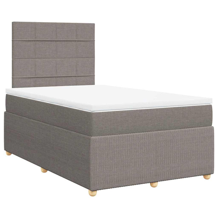 Pat box spring cu saltea, gri taupe, 120x200 cm, textil - WALTI WALTI