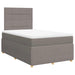 Pat box spring cu saltea, gri taupe, 120x200 cm, textil - WALTI WALTI