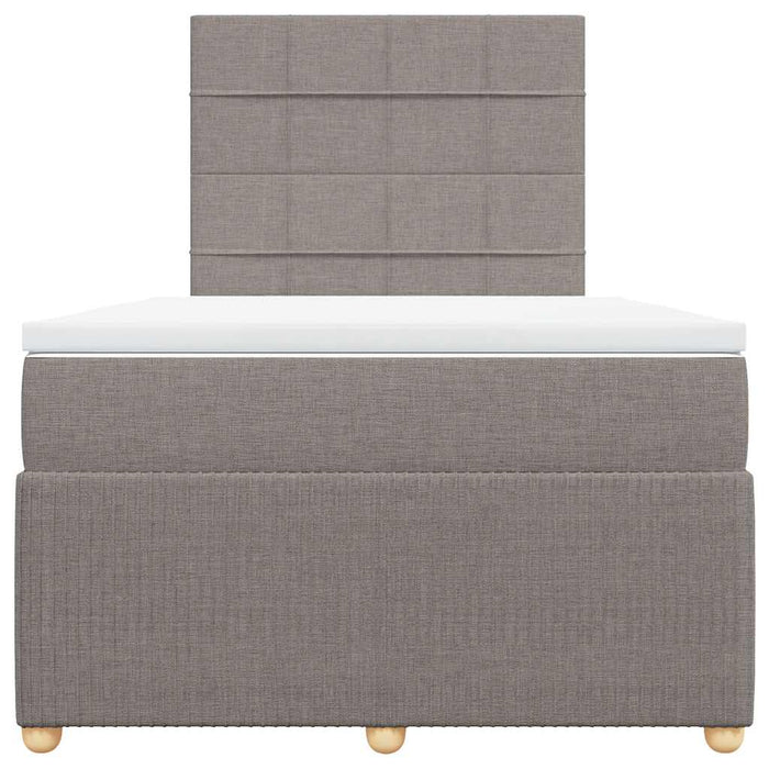 Pat box spring cu saltea, gri taupe, 120x200 cm, textil - WALTI WALTI