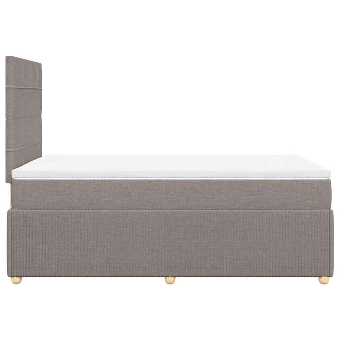 Pat box spring cu saltea, gri taupe, 120x200 cm, textil - WALTI WALTI