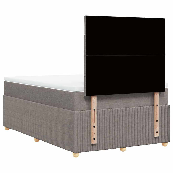 Pat box spring cu saltea, gri taupe, 120x200 cm, textil - WALTI WALTI
