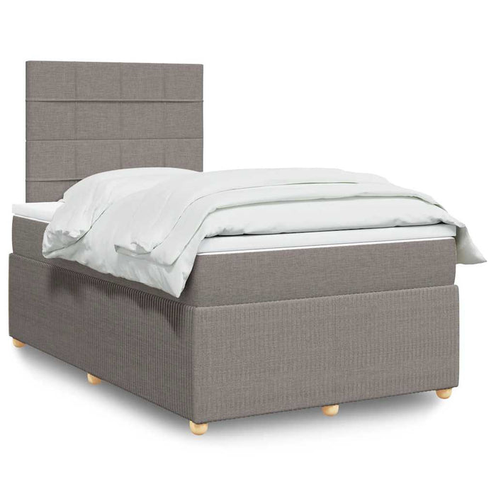 Pat box spring cu saltea, gri taupe, 120x200 cm, textil - WALTI WALTI