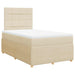 Pat box spring cu saltea, crem, 120x200 cm, textil - WALTI WALTI
