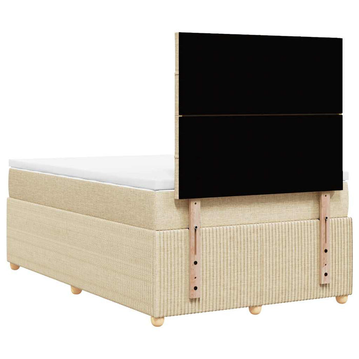 Pat box spring cu saltea, crem, 120x200 cm, textil - WALTI WALTI