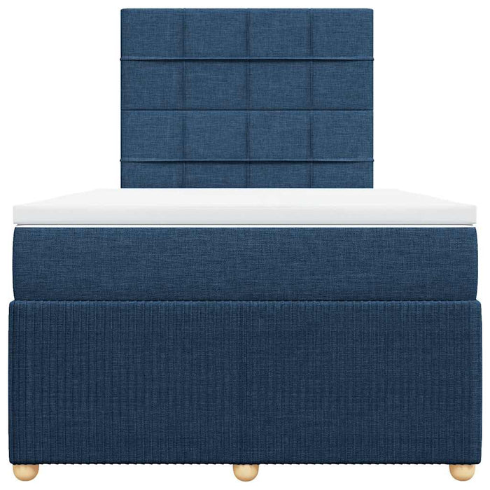 Pat box spring cu saltea, albastru, 120x200 cm, textil - WALTI WALTI