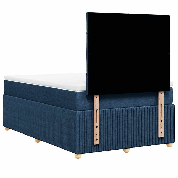 Pat box spring cu saltea, albastru, 120x200 cm, textil - WALTI WALTI