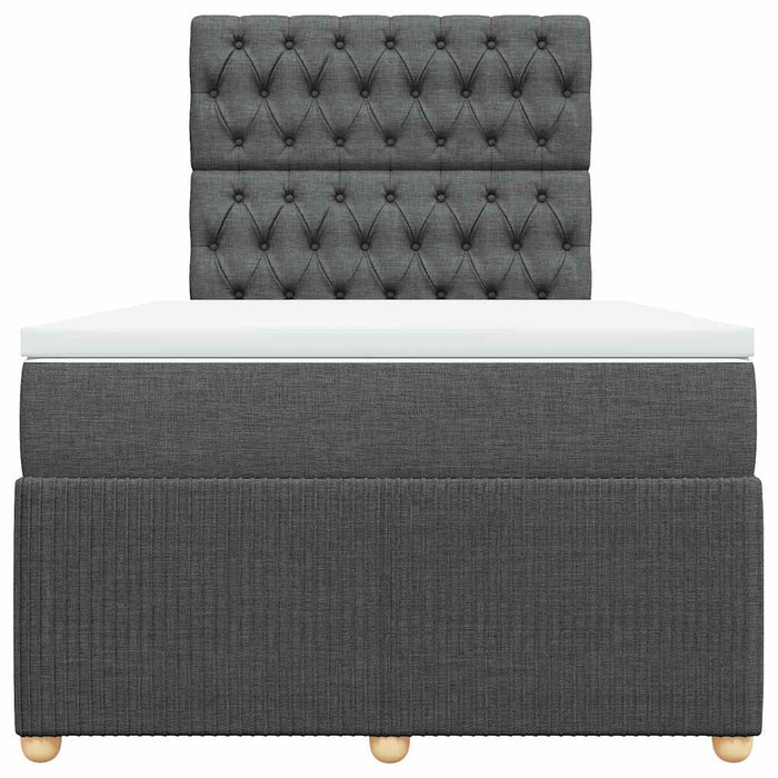 Pat box spring cu saltea, gri închis, 120x200 cm, textil - WALTI WALTI