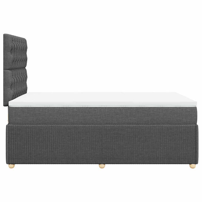 Pat box spring cu saltea, gri închis, 120x200 cm, textil - WALTI WALTI