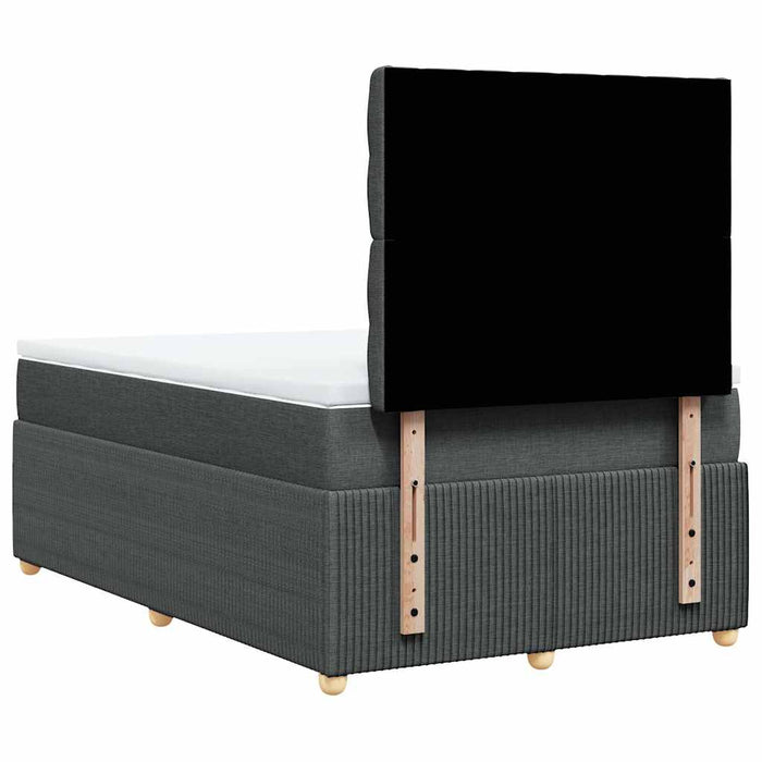 Pat box spring cu saltea, gri închis, 120x200 cm, textil - WALTI WALTI