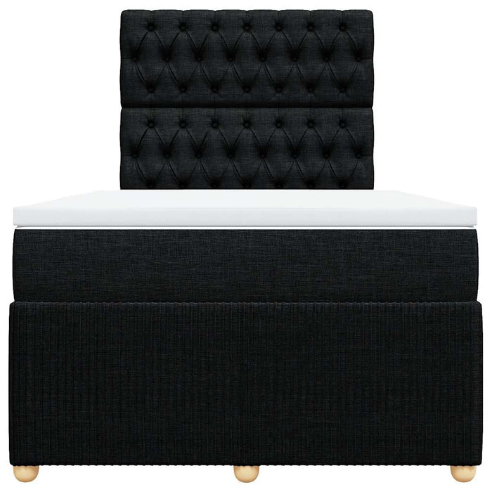 Pat box spring cu saltea, negru, 120x200 cm, textil - WALTI WALTI