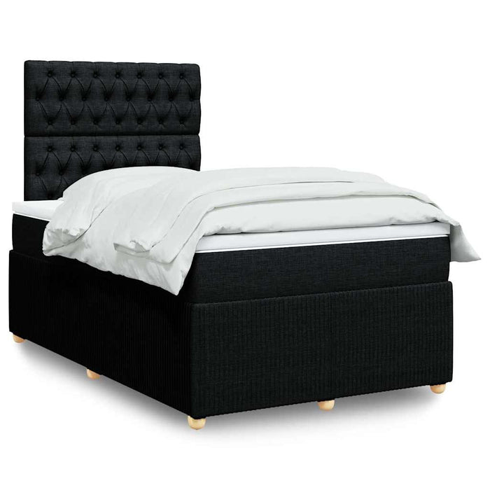 Pat box spring cu saltea, negru, 120x200 cm, textil - WALTI WALTI