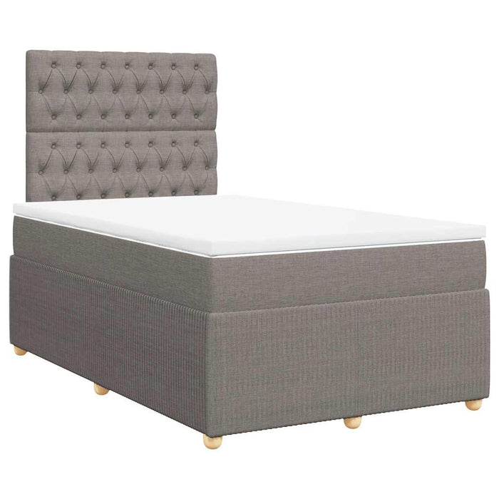 Pat box spring cu saltea, gri taupe, 120x200 cm, textil - WALTI WALTI