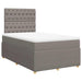 Pat box spring cu saltea, gri taupe, 120x200 cm, textil - WALTI WALTI