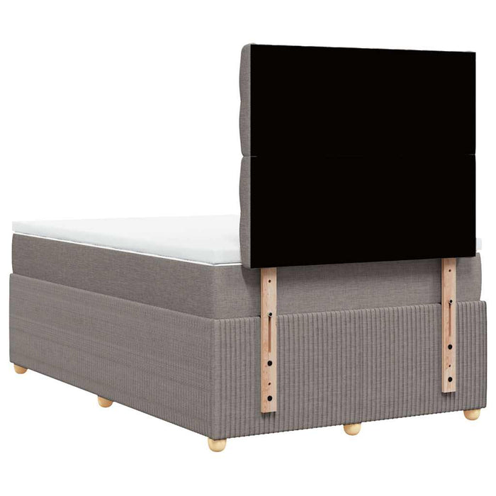 Pat box spring cu saltea, gri taupe, 120x200 cm, textil - WALTI WALTI