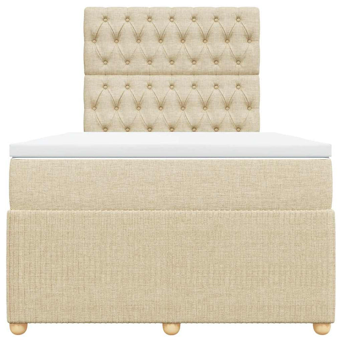 Pat box spring cu saltea, crem, 120x200 cm, textil - WALTI WALTI