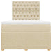 Pat box spring cu saltea, crem, 120x200 cm, textil - WALTI WALTI