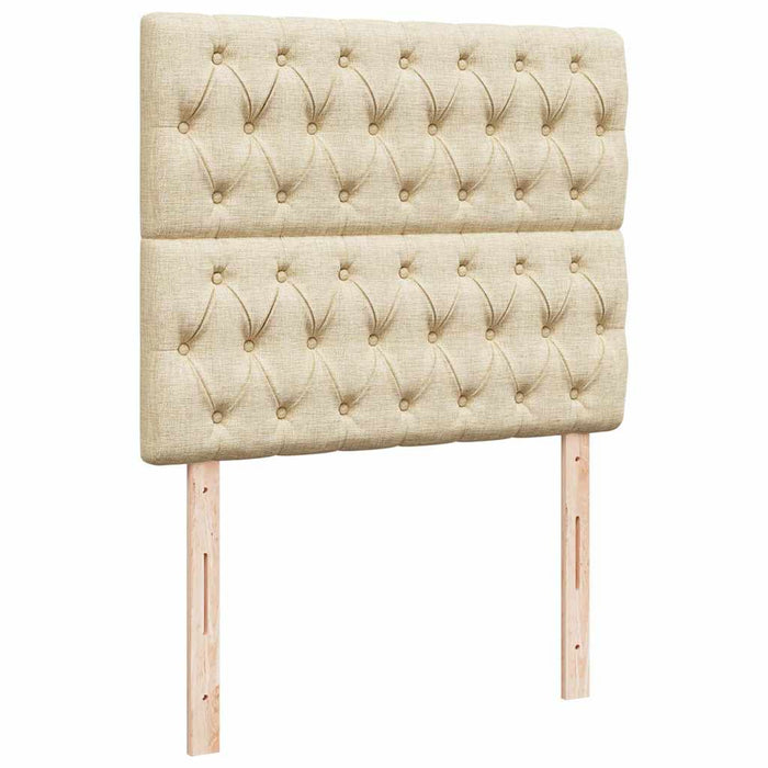 Pat box spring cu saltea, crem, 120x200 cm, textil - WALTI WALTI