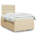 Pat box spring cu saltea, crem, 120x200 cm, textil - WALTI WALTI