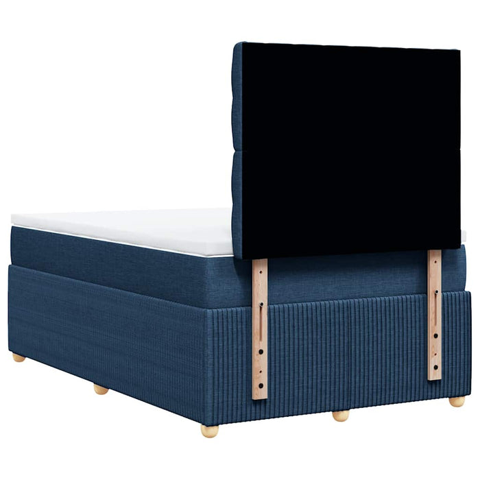 Pat box spring cu saltea, albastru, 120x200 cm, textil - WALTI WALTI
