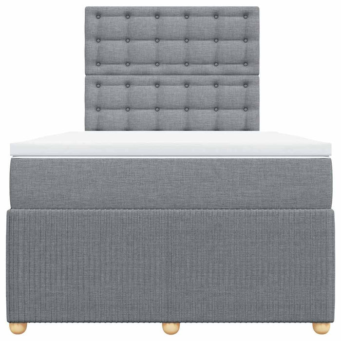 Pat continental cu saltea, gri deschis, 120x200 cm, textil - WALTI WALTI