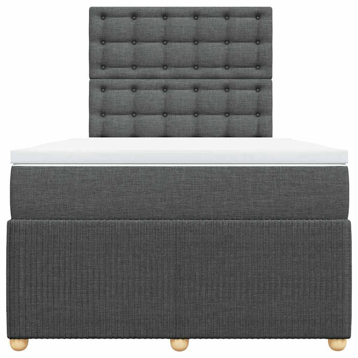 Pat box spring cu saltea, gri închis, 120x200 cm, textil WALTI