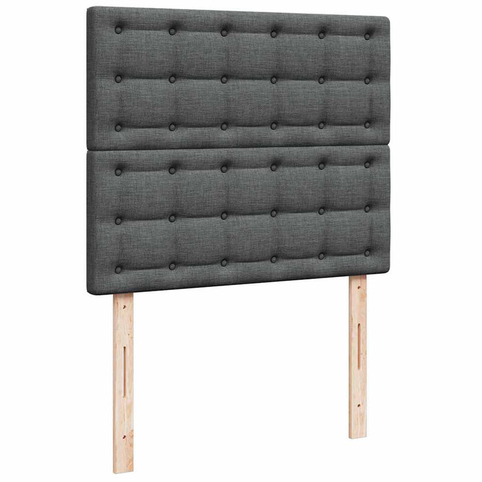 Pat box spring cu saltea, gri închis, 120x200 cm, textil WALTI