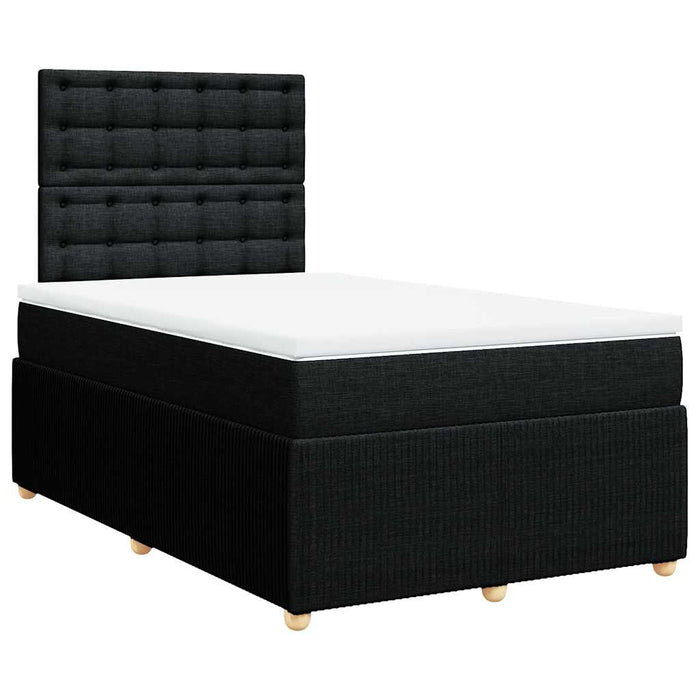 Pat box spring cu saltea, negru, 120x200 cm, textil - WALTI WALTI